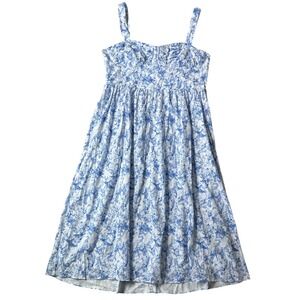 NWT Tuckernuck Hyacinth House XL Blue‎ White Floral Midi Dress Romantic Garden